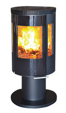 Braskamin Well Done Pillar E, glass door in black